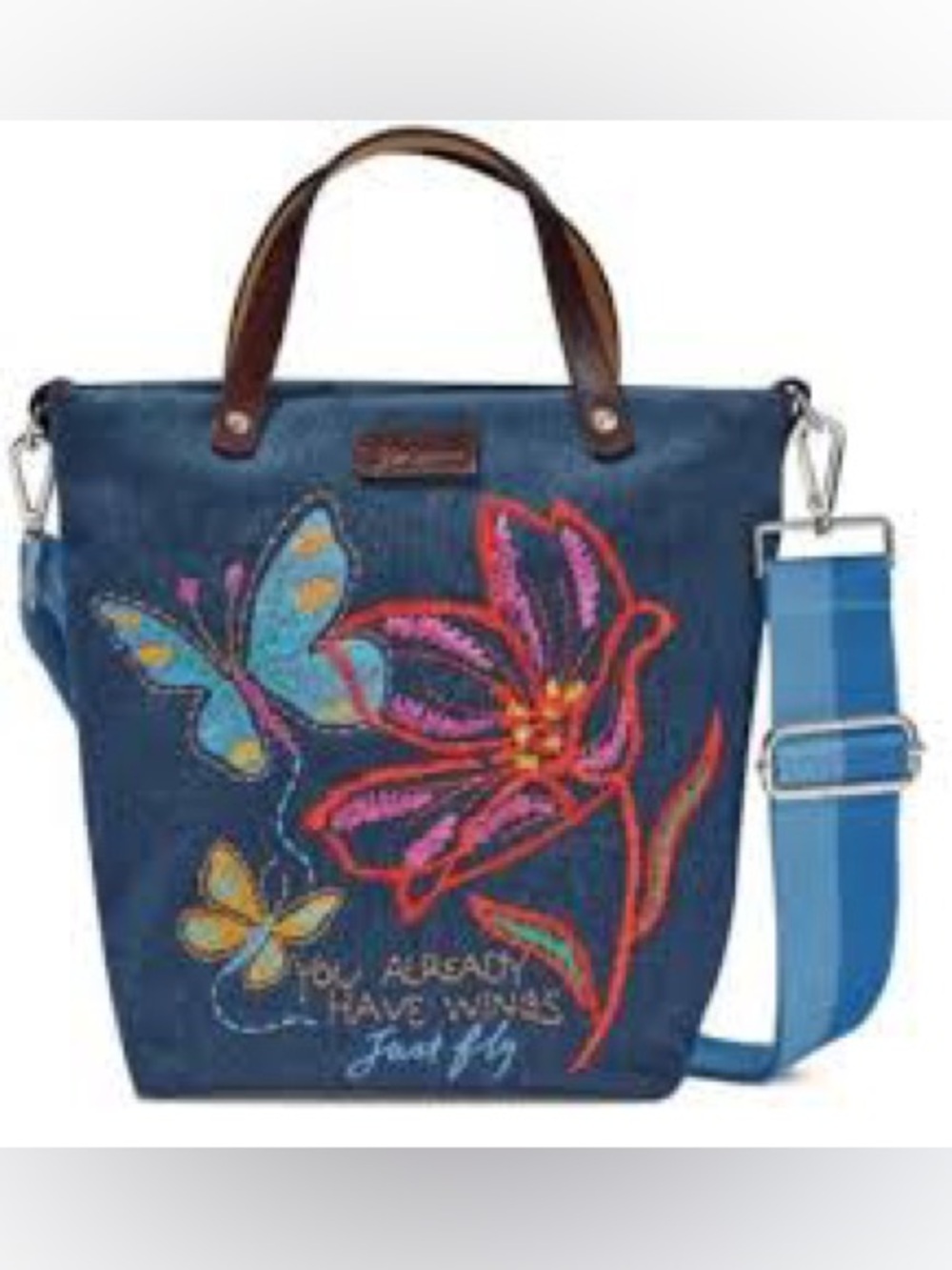 Brighton "Petal Wings" Medium Messenger Bag designed by Catherine Hong NWT